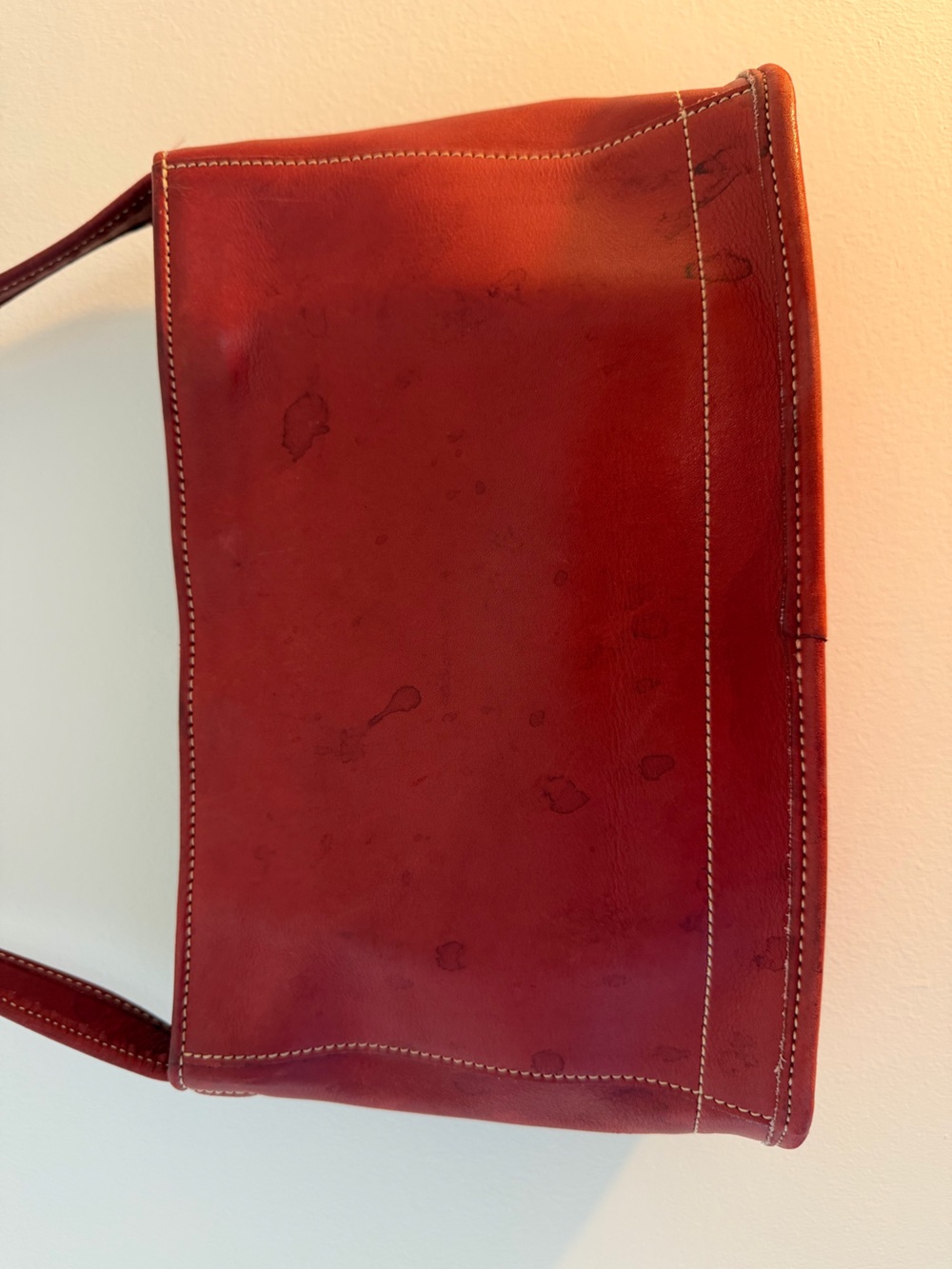 Vintage Coach Red Leather Shoulder Bag - Picture 5 of 9
